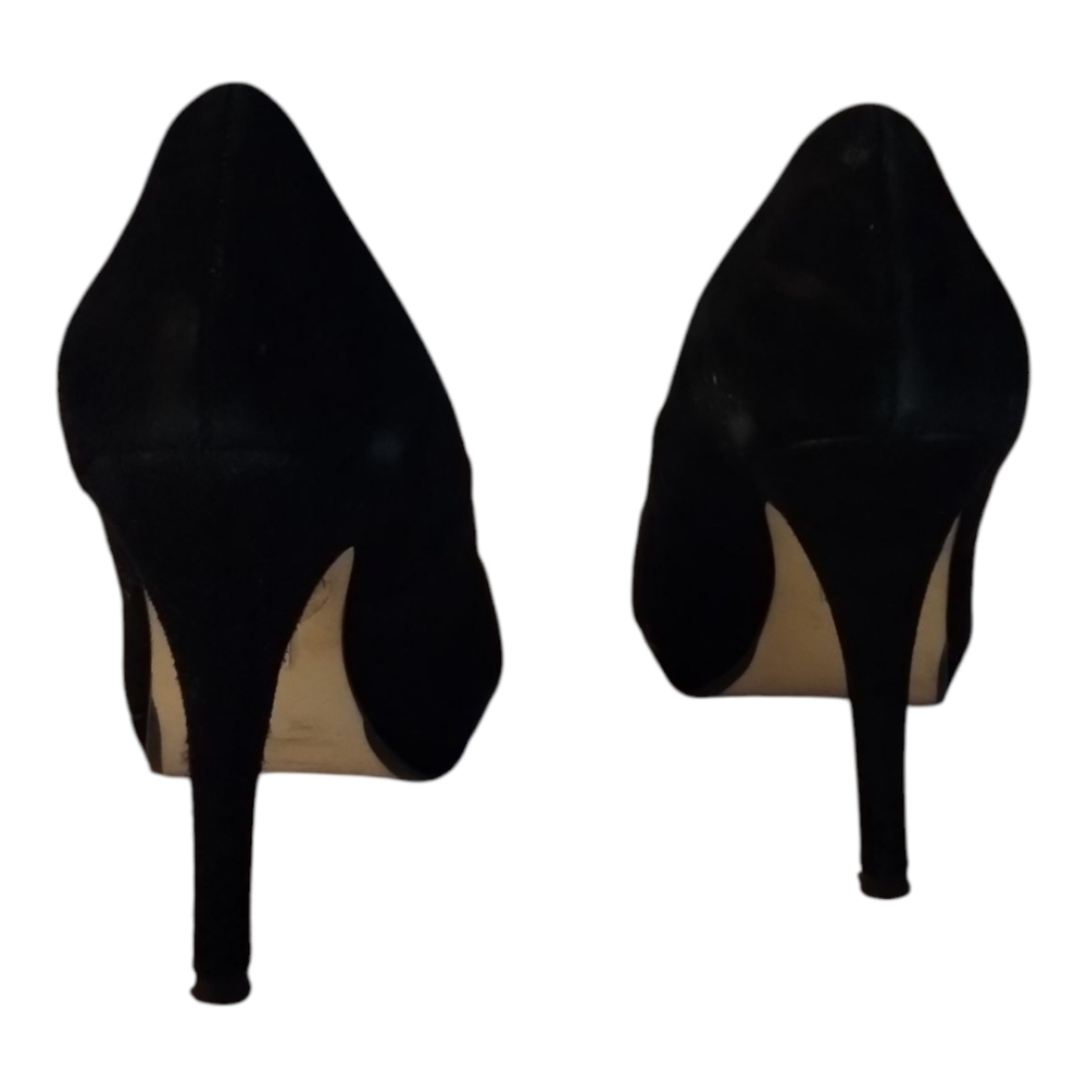 Bakers Laurie Black Suede Stiletto Heel Platform Formal Career Women's 6B - Picture 6 of 6